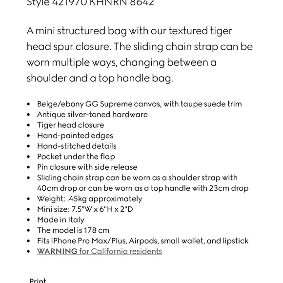 GG Supreme Monogram Mini Dionysus Shoulder Bag Taupe - Picture 11 of 12